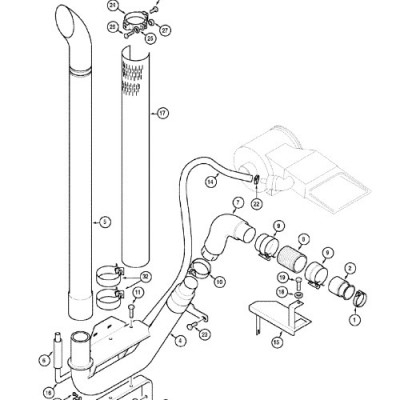 184967A1 Kolanko rury wydechowej z izolacją Case Maxxum MX 100 110 120 135 McCormick MTX 110 125 140