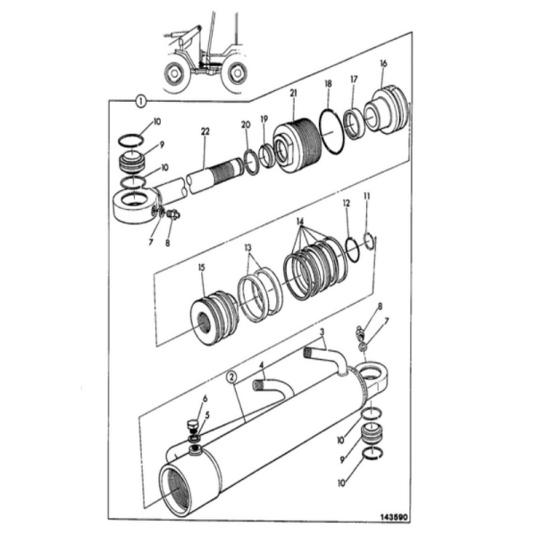 zestaw uszczelnień siłownika skrętu jcb 2411/7505
