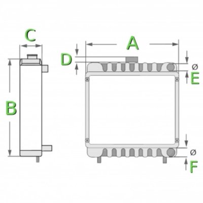 Chłodnica wody silnika John Deere 6900 6510 6610 6810, 6910 7500 7405