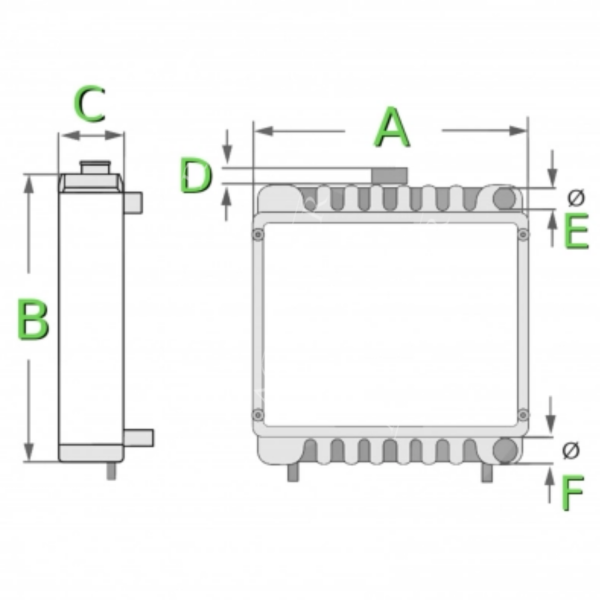 Chłodnica wody John Deere 6900 6510, 6510SE, 6610, 6610SE, 6810, 6910 7500 7405 RE52498 , RE67333