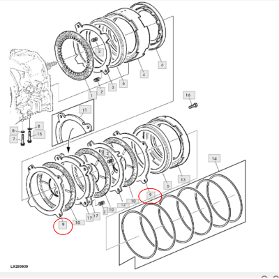 Przekładka hamulca John Deere PowerQuad 6400 6600 6620 6630 6610 6820 6810 6800 6920 6910