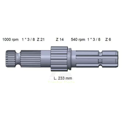 Wałek przekaźnika mocy john deere 5620 5720 5820 6215 6415 6715 6020 6120se 6420L 6420S 6620