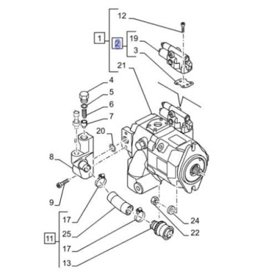 Kompensator zawór hydrauliczny 47127261 8487045 87730993 84209779 AL158423 AL153885 Case Steyr Fendt New Holland John Deere