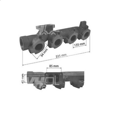 Kolektor wydechowy Ford 8010 7810S 7840 8240 8340 New Holland TS115 TS115E TS120 83999286 87800549 87802730