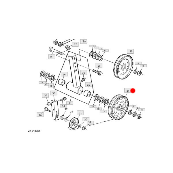 Koło napinacza paska hederu 188mm John Deere Hedery 800 i 900