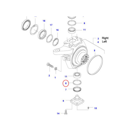 Uszczelniacz sworznia zwrotnicy Deutz Valtra Fendt Farmer John Deere 04383000 V31792300