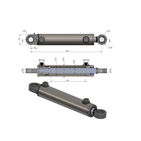Siłownik skrętu 5189887 5131098 5465140 515140 F1024 Case JX70U MXM MXM120 MXU MXU100 Steyr PROFI PROFI4100 PROFI6135
