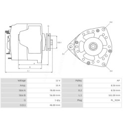 Alternator 14V 33A Deutz DX110 120 140 160 250 David Brown 1190 1290 1390 Fendt 106 108 104 Massey 2620