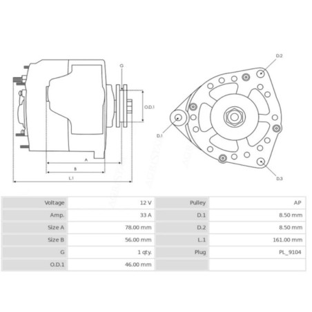ELE3005 Lichtmaschine 14V 33A
