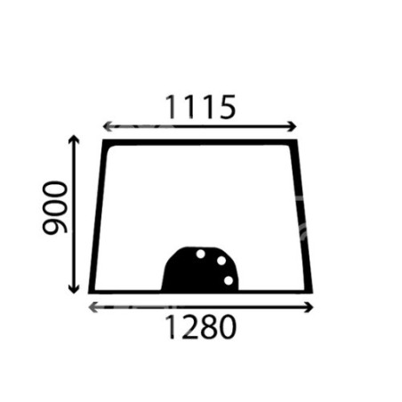 Szyba przednia zielona z nadrukiem 3777602M2 MASSEY FERGUSON