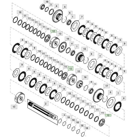 Tłok skrzyni biegów John Deere 2854, 670, 8100, 8100T, 8110, 8110T, 8120
8120T, 8130, 8225R, 8230, 8230T