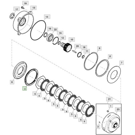 Tłok sprzęgła John Deere 8100 8110 8120 8130 8200 8210 8220 8230 8300 8310 8320 8330 8400 8410 8420 8430