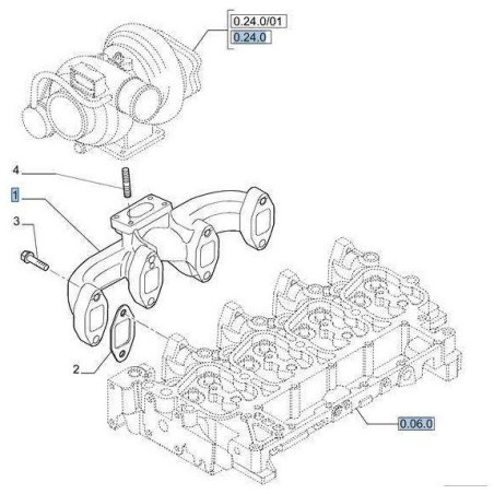 Kolektor wydechowy CASE NEW HOLLAND STEYR Case: Maxxum 100
MXU100, MXU110 New Holland T6010, T6020