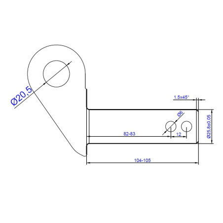 Widełki ucho stabilizatora ramion 102mm 5162486 New Holland
TM115-TM165, Fiat
M100-M160 F100- F140 Ford
8160