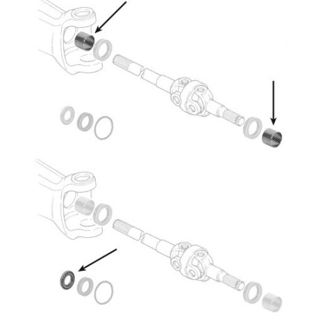 Tulejka półosi 35,30X39,50X35,30MM Massey Ferguson 275, 290, 365, 375, 390, 390T, 396, 398, 399, 3050, 3060