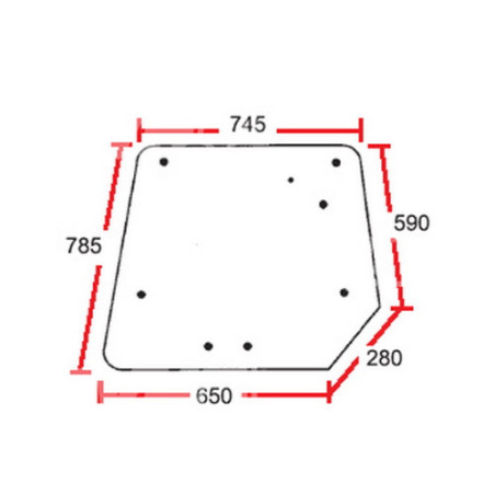 Szyba tylna przezroczysta 3804694M3, 3804694M1, 3804694M2