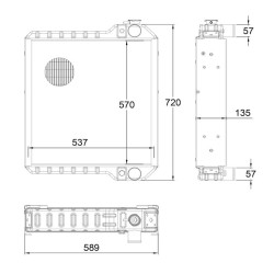 Chłodnica wody płynu silnika Case
MX100, MX110, MX120, MX135, MX150,
