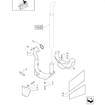 Kolano rura Case Maxxum 100 110 120 130 New Holland T7.170 T7.200 T7.210 TS100A TS110A 84263760 87305649 82038741