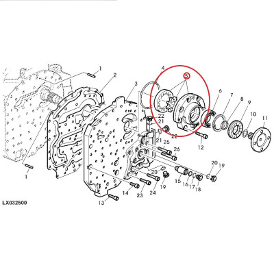 Pompa hydrauliczna skrzyni John Deere AL155632 6230, 6330, 6430, 6530, 6534, 6630, 6810, 6820, 7130, 7230, 7420