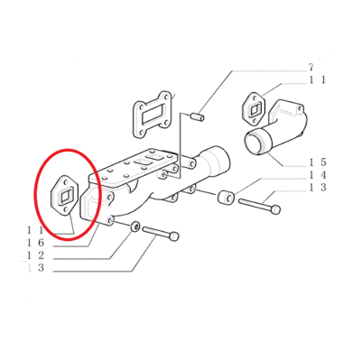 Uszczelka kolektora 98434847 153625966, 153634980, 4818722, 4858224, 98434847 New Holland
140-90 DT 160-90 180-90 FR160.2 3790