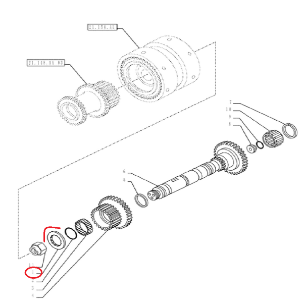 Podkładka oporowa 5192138 
Case JX JX1080U JX80U FARMALL 105U FARMALL 95 New Holland TL TL90 TL100A T5000 T5060 T5 T5.105