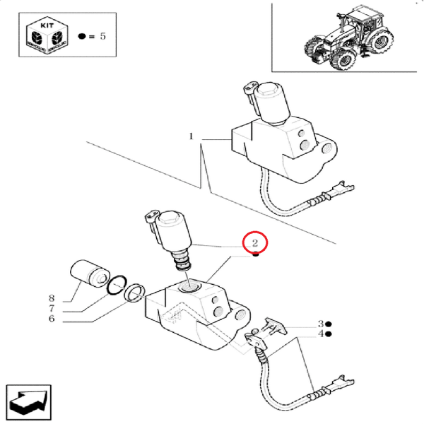 Elektrozawór zawór elektromagnetyczny 82011889 New Holland
TS90, TS100, TS110, TS115