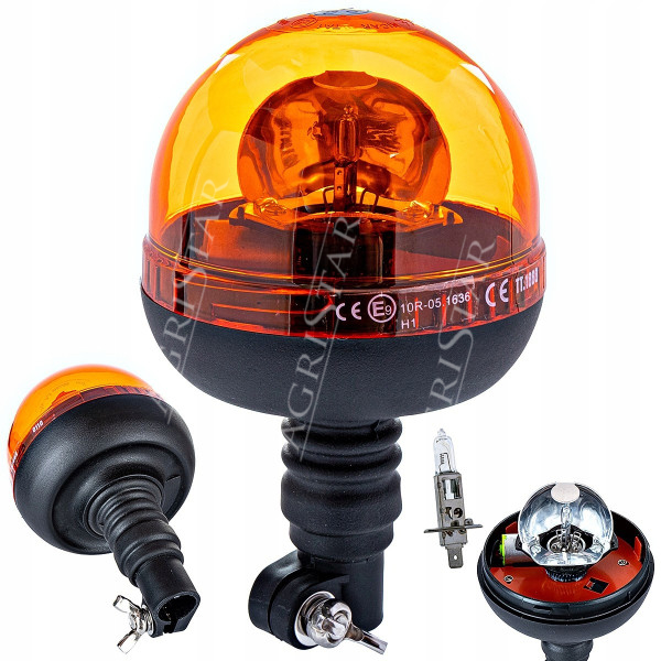 Lampa ostrzegawcza na uchwyt elastyczna H1 John Deere Case Fendt Valtra New Holland Massey Ferguson Claas