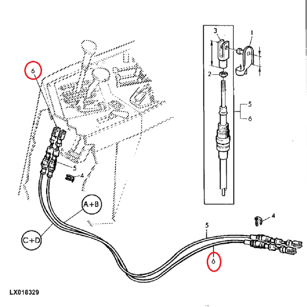 Linka sterowania John Deere AL75712 823 1062 mm