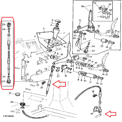 Linka sterowania John Deere AL76564 1680 2010 mm