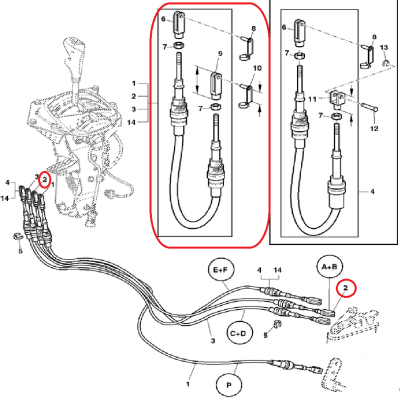 Linka zmiany biegów John Deere AL176420 745 1040 mm