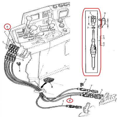 Linka sterowania AL79523 John Deere 6506 882 1185 mm