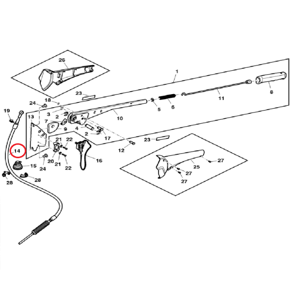 Linka zaczepu 720 1024 mm AL207926 John Deere 6130M 6140M