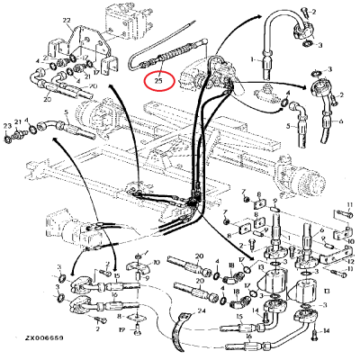 LIN1877 Mähdrescher-Hydraulikkabel 4700 mm AZ41462