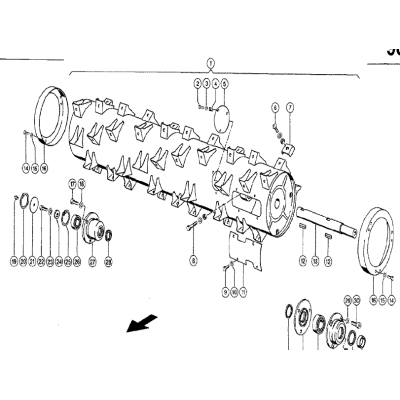 663041 Bęben Odrzutnika CLAAS MEGA 208, 218, 360, 370, Tucano 440, 450, 470, 480
