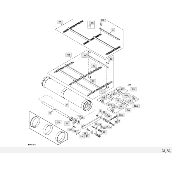 Bęben Przenośnik Pochyły AH142394 JOHN DEERE 9400, 9410, 9450, 9500, 9500sh, 9501