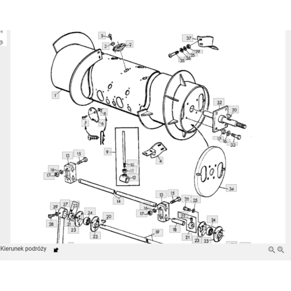 AZ26904 Wałek Bębna Ślimak AZ19160, AZ26904, John Deere: 
925, 930, 932, 935, 940, 942, 945, 950, 952, 955, 960, 965