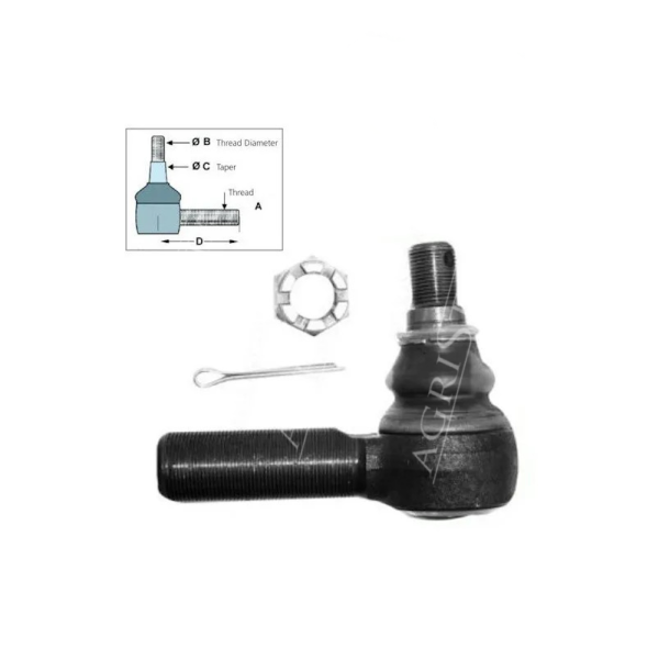 Końcówka kierownicza prawa Case 580g Claas, Same, Manitou K260254 Deutz Fahr 2505 10006 6007 DX110 DX4. DX6. New Holland T4020