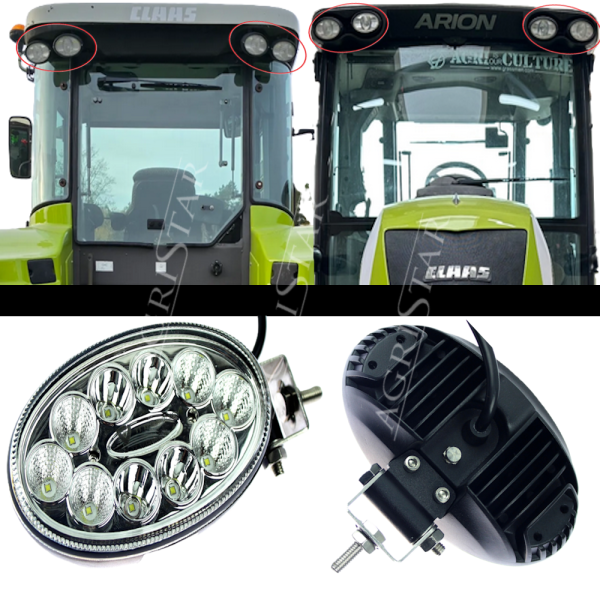 87343392 Lampa robocza LED uchwyt regulowany 3800lm Class Ares 557 567 577 Arion 420 430 Axion 810 820 Axos 310 320 Case JCB