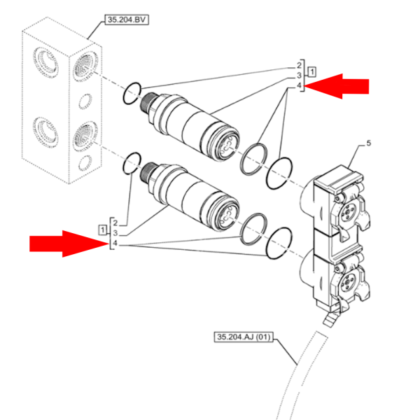 HYD5179 New Holland Schnellwechsler-Dichtungssatz Case 87382012