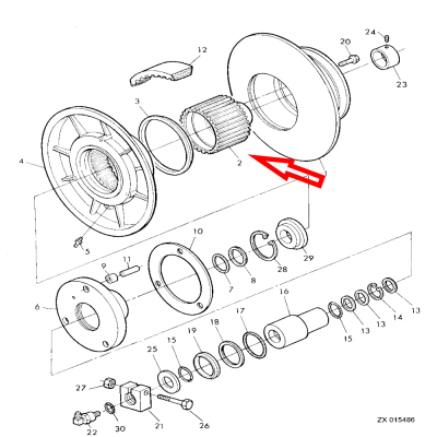 Piasta wewnętrzna koła napędowego Z12772 John Deere 2054 2056 2058 2064 2066