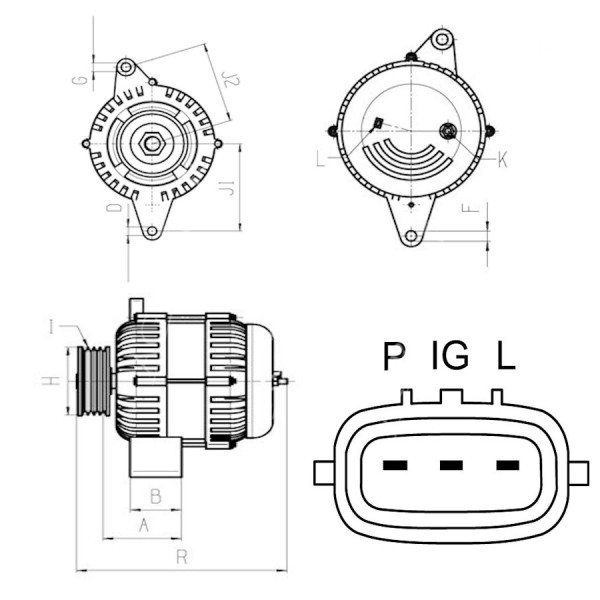 Alternator 90A 87422777 87409748 DAN2013  0210801600 1022119090