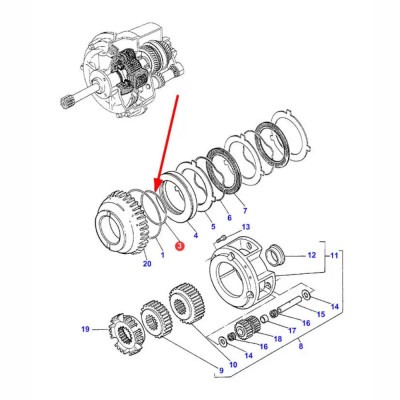 Oring przekładni Speedshift Massey Ferguson 3050 3060 3070 3080 3090 3630 3650 3670 3690 5455 5465 6120 2140 6160 6260 3382253M1