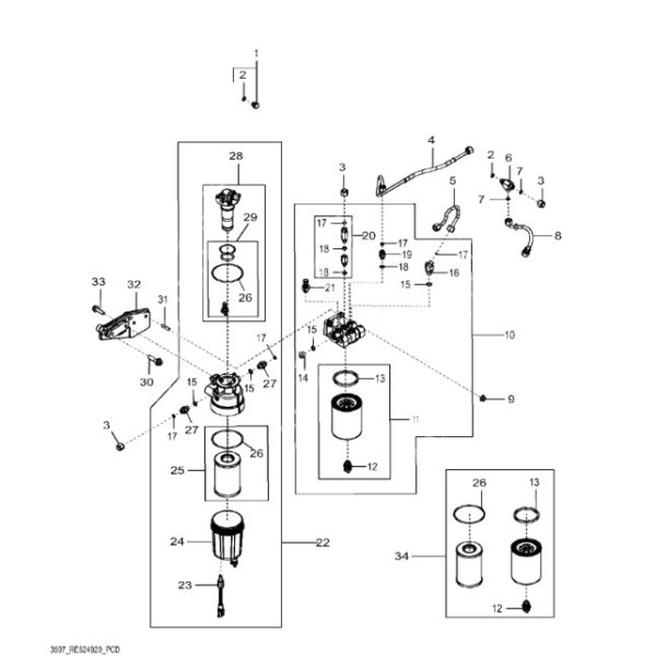 Elektrische Kraftstoffpumpe, Versorgung RE539761 RE532519 RE528990