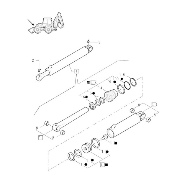 New Holland LB B Dichtungssatz für Frontschaufel 87432515 50x80