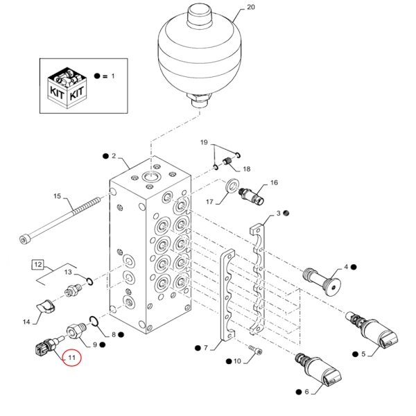 ELE4289 Getriebeöldrucksensor 87484581