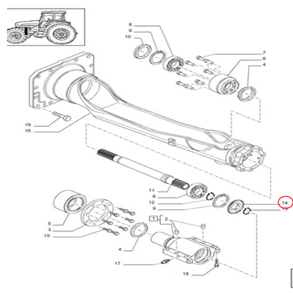Pokrywka wału napędowego new holland 5150371 TL100 , TL70 , TL80 , TL90 TL100A , TL70A , TL80A , TL90A