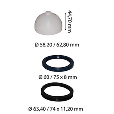 Tulejka, miseczka sworznia zwrotnicy Merlo 25-7, 27-7, 30-7, P28-7EVS, P28-9EVS, , P28-7EVT, P32-7EVT P40-7