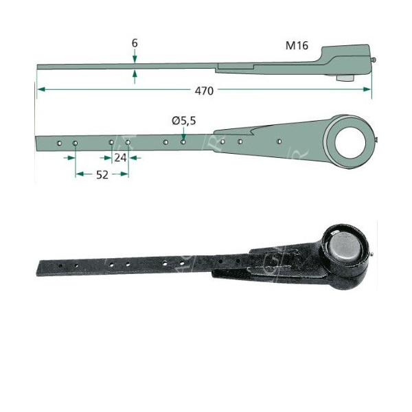 CNT03-80753862 Przegub kosy nitowany 470mm