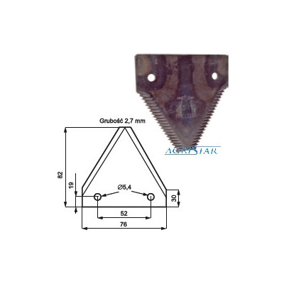 80365110 Nożyk kosy New Holland 1530 1540 1550 8030 8050 8070 TC52 54 TF42 44 46 TX30 32 34 36