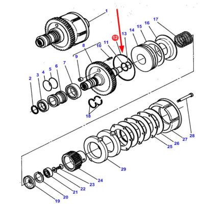 O-Ring der Speedshift-Zapfwellenkupplung Massey Ferguson 3582933M1